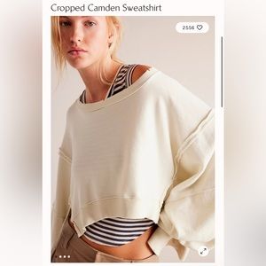 NWOT Free People Camden cropped sweatshirt